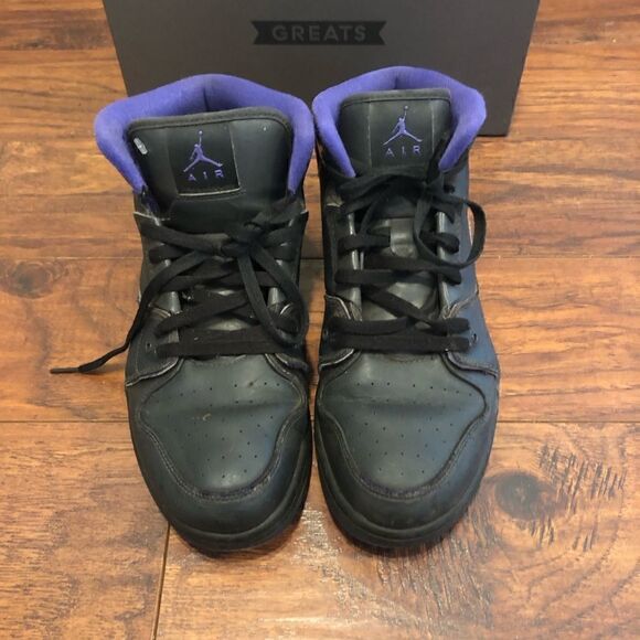 NIKE air JORDAN 1 flight 2 black purple shoes sneakers size 10 men - Picture 1 of 8